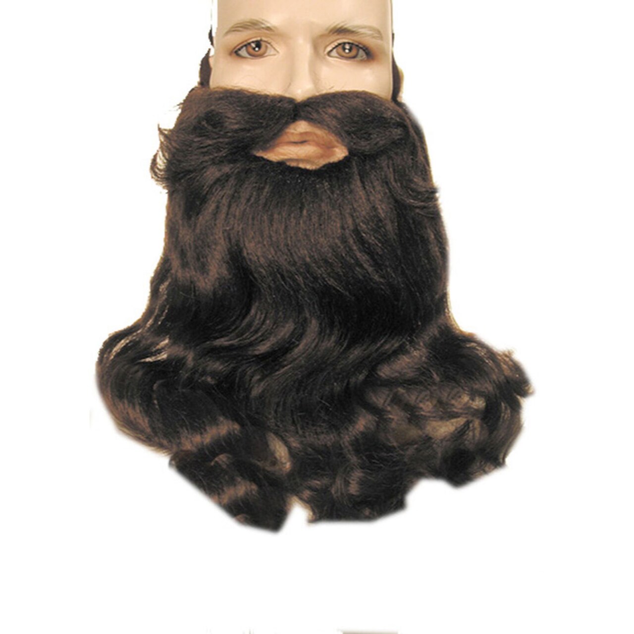 The Costume Center Medium Brown and Gray Full Face Human Hair Adult Men Halloween Beard Costume Accessory - One Size